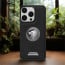 Vaku ® Apple iPhone 16 Pro Regal Shield Metal Lion Engraved Leather Protective Back Cover
