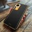 Vaku ® Xiaomi 12 Pro 5G Luxemberg Leather Pattern Gold Electroplated Soft TPU Back Cover