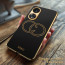 Vaku ® Oppo A58 4G Skylar Leather Pattern Gold Electroplated Soft TPU Back Cover