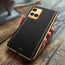 Vaku ® Vivo Y33S Luxemberg Series Leather Stitched Gold Electroplated Soft TPU Back Cover