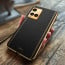 Vaku ® Vivo Y21T Luxemberg Series Leather Stitched Gold Electroplated Soft TPU Back Cover