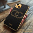 Vaku ® Apple iPhone 13 Skylar Leather Pattern Gold Electroplated Soft TPU Back Cover