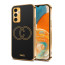 Vaku ® Vivo Y30 Skylar Leather Pattern Gold Electroplated Soft TPU Back Cover