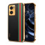 Vaku ® Oppo Reno7 5G Felix Line Leather Stitched Gold Electroplated Soft TPU Back Cover Case