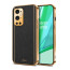 Vaku ® OnePlus 9 Pro Luxemberg Series Leather Stitched Gold Electroplated Soft TPU Back Cover