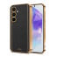 Vaku ® Samsung Galaxy A55 5G Luxemberg Leather Pattern Gold Electroplated Soft TPU Back Cover