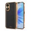 Vaku ® Oppo A17 Luxemberg Leather Pattern Gold Electroplated Soft TPU Back Cover