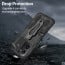Vaku ® Vivo V25e Vanguard Military Grade Armor Case with Metal Belt Clip Kickstand Back Cover