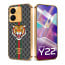 Vaku ® Vivo Y22 Lynx Designer Leather Pattern Gold Electroplated Soft TPU Back Cover Case