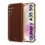 Vaku ® Samsung Galaxy A35 5G Luxemberg Leather Pattern Gold Electroplated Soft TPU Back Cover
