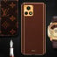 Vaku ® Vivo Y72 5G Luxemberg Series Leather Stitched Gold Electroplated Soft TPU Back Cover