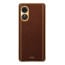 Vaku ® Oppo A17 Luxemberg Leather Pattern Gold Electroplated Soft TPU Back Cover