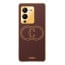 Vaku ® Vivo V25 Pro Skylar Leather Pattern Gold Electroplated Soft TPU Back Cover