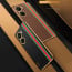 Vaku ® Vivo Y16 Felix Line Leather Stitched Gold Electroplated Soft TPU Back Cover Case