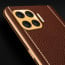 Vaku ® Oppo F17 Luxemberg Series Leather Stitched Gold Electroplated Soft TPU Back Cover