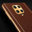 Vaku ® Redmi Note 9 Pro Max Luxemberg Series Leather Stitched Gold Electroplated Soft TPU Back Cover