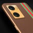 Vaku ® Oppo A77 4G Felix Line Leather Stitched Gold Electroplated Soft TPU Back Cover Case