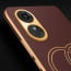 Vaku ® Oppo A17 Skylar Leather Pattern Gold Electroplated Soft TPU Back Cover