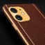 Vaku ® For Apple iPhone 11 Luxemberg Series Leather Stitched Gold Electroplated Soft TPU Back Cover