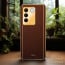 Vaku ® Vivo V27 5G Luxemberg Leather Pattern Gold Electroplated Soft TPU Back Cover