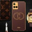 Vaku ® Vivo Y21G Skylar Leather Pattern Gold Electroplated Soft TPU Back Cover