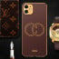 Vaku ® Apple iPhone 11 Skylar Leather Pattern Gold Electroplated Soft TPU Back Cover