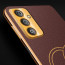 Vaku ® Vivo Y30 Skylar Leather Pattern Gold Electroplated Soft TPU Back Cover