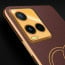 Vaku ® Vivo Y21G Skylar Leather Pattern Gold Electroplated Soft TPU Back Cover