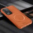Vaku ® Oppo A3 Pro 5G Maxtron Leather Stitched Magnetic Magsafe Non-Slip Grip Shockproof Back Cover