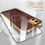 Vaku ® 2In1 Combo Apple iPhone 11 Skylar Leather Pattern Gold Electroplated Soft TPU Back Cover with 9H Shatterproof Tempered Glass