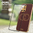 Vaku ® 2In1 Combo OnePlus 8T Skylar Leather Pattern Gold Electroplated Soft TPU Back Cover with 9H Shatterproof Tempered Glass