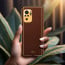 Vaku ® Redmi Note 10 Luxemberg Series Leather Stitched Gold Electroplated Soft TPU Back Cover