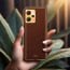 Vaku ® Redmi Note 12 Pro 5G Luxemberg Series Leather Stitched Gold Electroplated Soft TPU Back Cover