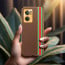 Vaku ® OnePlus Nord CE 2 5G Felix Line Leather Stitched Gold Electroplated Soft TPU Back Cover Case