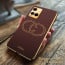 Vaku ® Vivo Y21G Skylar Leather Pattern Gold Electroplated Soft TPU Back Cover