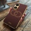 Vaku ® Oppo F23 5G Skylar Leather Pattern Gold Electroplated Soft TPU Back Cover