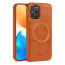 Vaku ® Vivo Y35 Maxtron Leather Stitched Magnetic Magsafe Non-Slip Grip Shockproof Back Cover