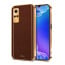 Vaku ® Vivo Y53S Luxemberg Series Leather Stitched Gold Electroplated Soft TPU Back Cover