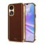 Vaku ® Oppo A78 Luxemberg Series Leather Stitched Gold Electroplated Soft TPU Back Cover