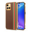 Vaku ® Vivo Y21T Felix Line Leather Stitched Gold Electroplated Soft TPU Back Cover Case