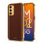 Vaku ® Samsung Galaxy M52 5G Luxemberg Series Leather Stitched Gold Electroplated Soft TPU Back Cover