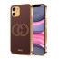 Vaku ® Apple iPhone 11 Skylar Leather Pattern Gold Electroplated Soft TPU Back Cover