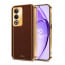 Vaku ® Oppo A3 Pro 5G Luxemberg Leather Pattern Gold Electroplated Soft TPU Back Cover
