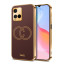 Vaku ® Vivo Y21G Skylar Leather Pattern Gold Electroplated Soft TPU Back Cover