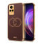 Vaku ® Vivo V21 5G Skylar Leather Finish Gold Electroplated Soft TPU Back Cover