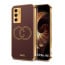 Vaku ® Vivo V23e 5G Skylar Leather Pattern Gold Electroplated Soft TPU Back Cover