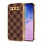 Vaku ® Samsung Galaxy S10 Plus Cheron Series Leather Stitched Gold Electroplated Soft TPU Back Cover