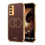 Vaku ® Vivo Y75 4G Skylar Leather Pattern Gold Electroplated Soft TPU Back Cover