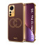 Vaku ® Xiaomi 12 Pro 5G Skylar Leather Pattern Gold Electroplated Soft TPU Back Cover