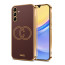 Vaku ® Samsung Galaxy A54 5G Skylar Leather Pattern Gold Electroplated Soft TPU Back Cover